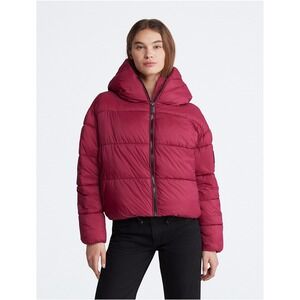 Calvin Klein Jeans Women's Cropped Hooded Puffer Jacket - Chianti Size XL